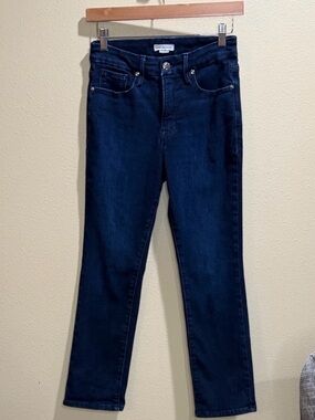 Good American Deep Indigo Straight Leg Jeans